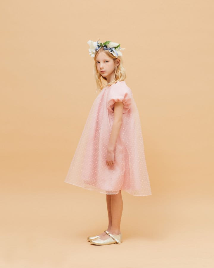 Le Bev - Korean Children Fashion - #childofig - Pink Snow Organza One-Piece - 5