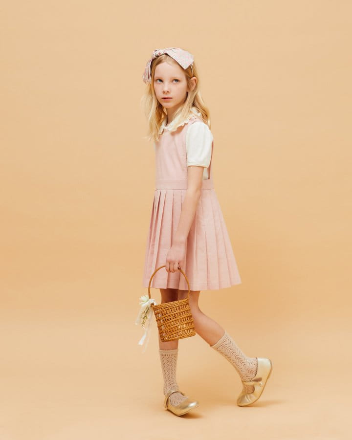 Le Bev - Korean Children Fashion - #childrensboutique - Linen C Pleats One-Piece - 8