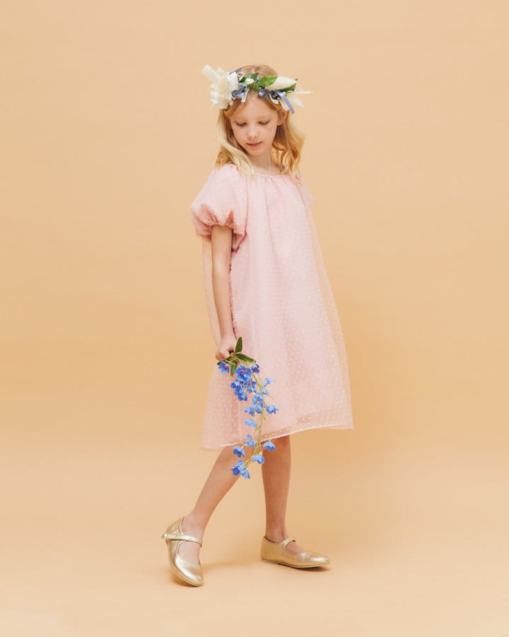 Le Bev - Korean Children Fashion - #designkidswear - Pink Snow Organza One-Piece - 7