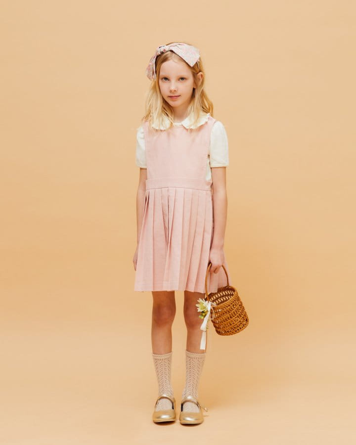 Le Bev - Korean Children Fashion - #fashionkids - Linen C Pleats One-Piece - 11