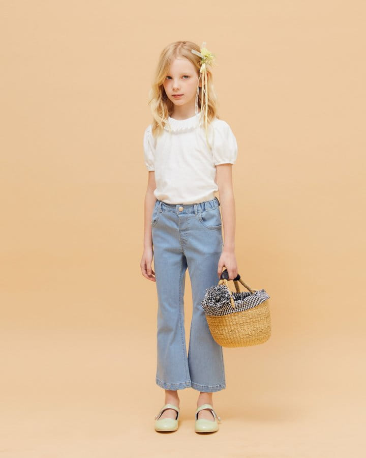 Le Bev - Korean Children Fashion - #kidsshorts - Pleats Collar Tee - 2