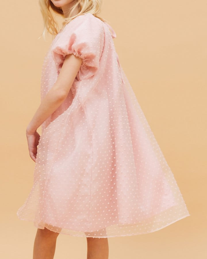 Le Bev - Korean Children Fashion - #magicofchildhood - Pink Snow Organza One-Piece
