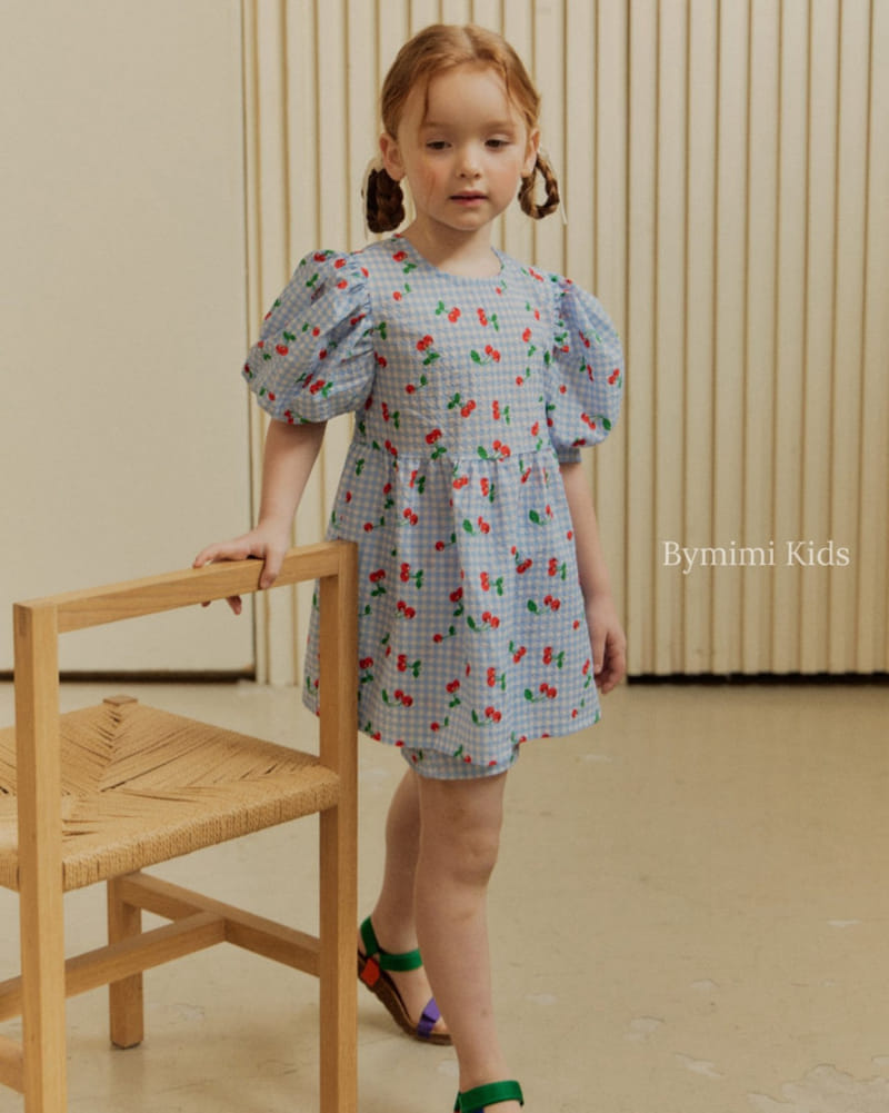 Le Bev - Korean Children Fashion - #toddlerclothing - Cherry Check Top Bottom Set - 6