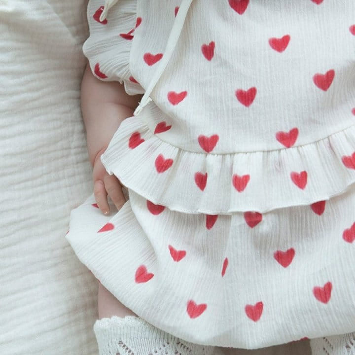 Lemonade - Korean Baby Fashion - #babyoutfit - Heart Body Suit - 10