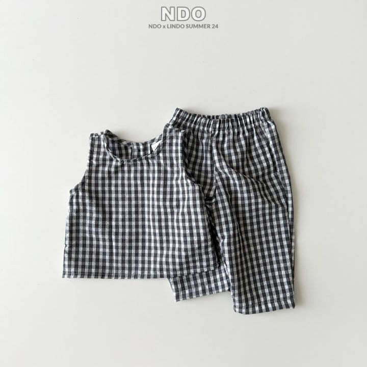 Lindo - Korean Children Fashion - #childofig - Joy Check Top Bottom Set - 2
