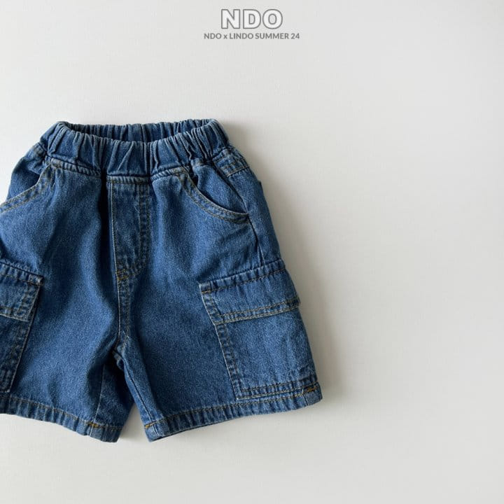 Lindo - Korean Children Fashion - #kidsshorts - Cover Gunbbang Denim Pants - 2