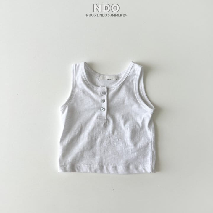 Lindo - Korean Children Fashion - #magicofchildhood - Slub Button Sleeveless Tee - 3