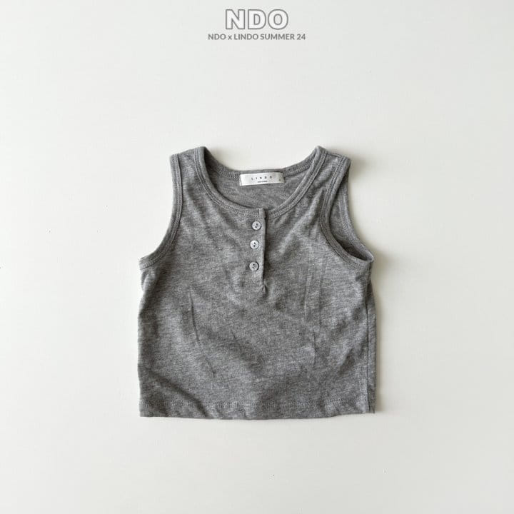 Lindo - Korean Children Fashion - #magicofchildhood - Slub Button Sleeveless Tee - 4