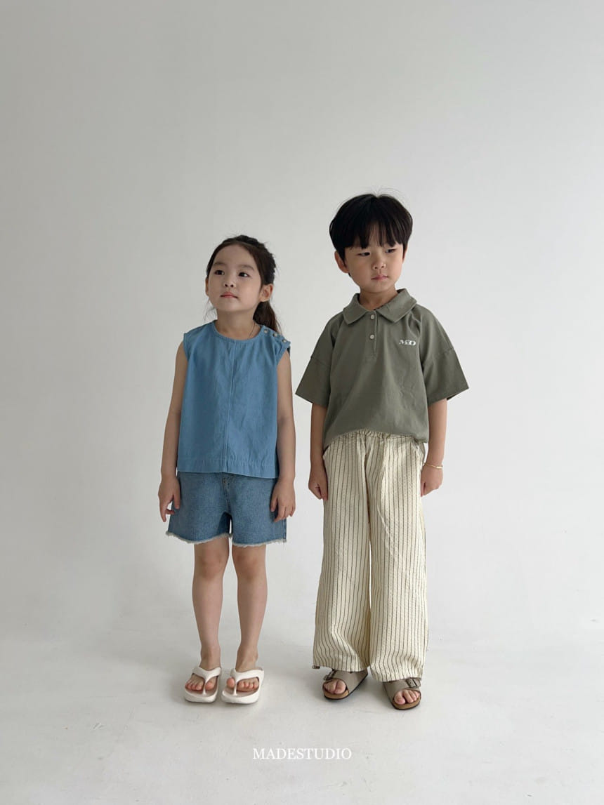 Made Studio - Korean Children Fashion - #Kfashion4kids - Denim Sleeveless Top - 6