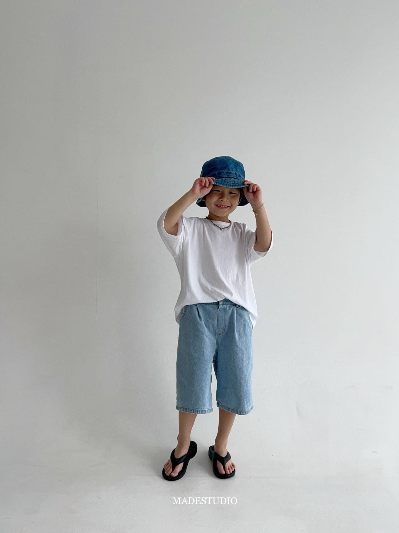 Made Studio - Korean Children Fashion - #discoveringself - Half Denim Pants - 3