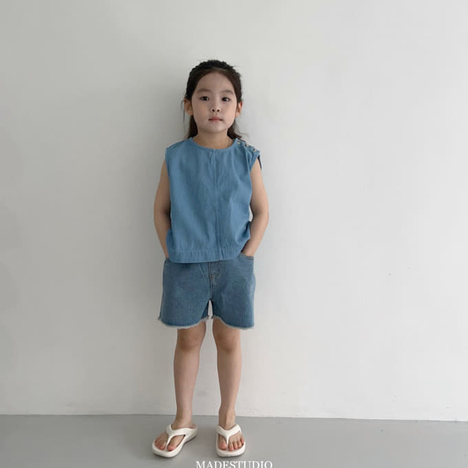 Made Studio - Korean Children Fashion - #discoveringself - Denim Sleeveless Top
