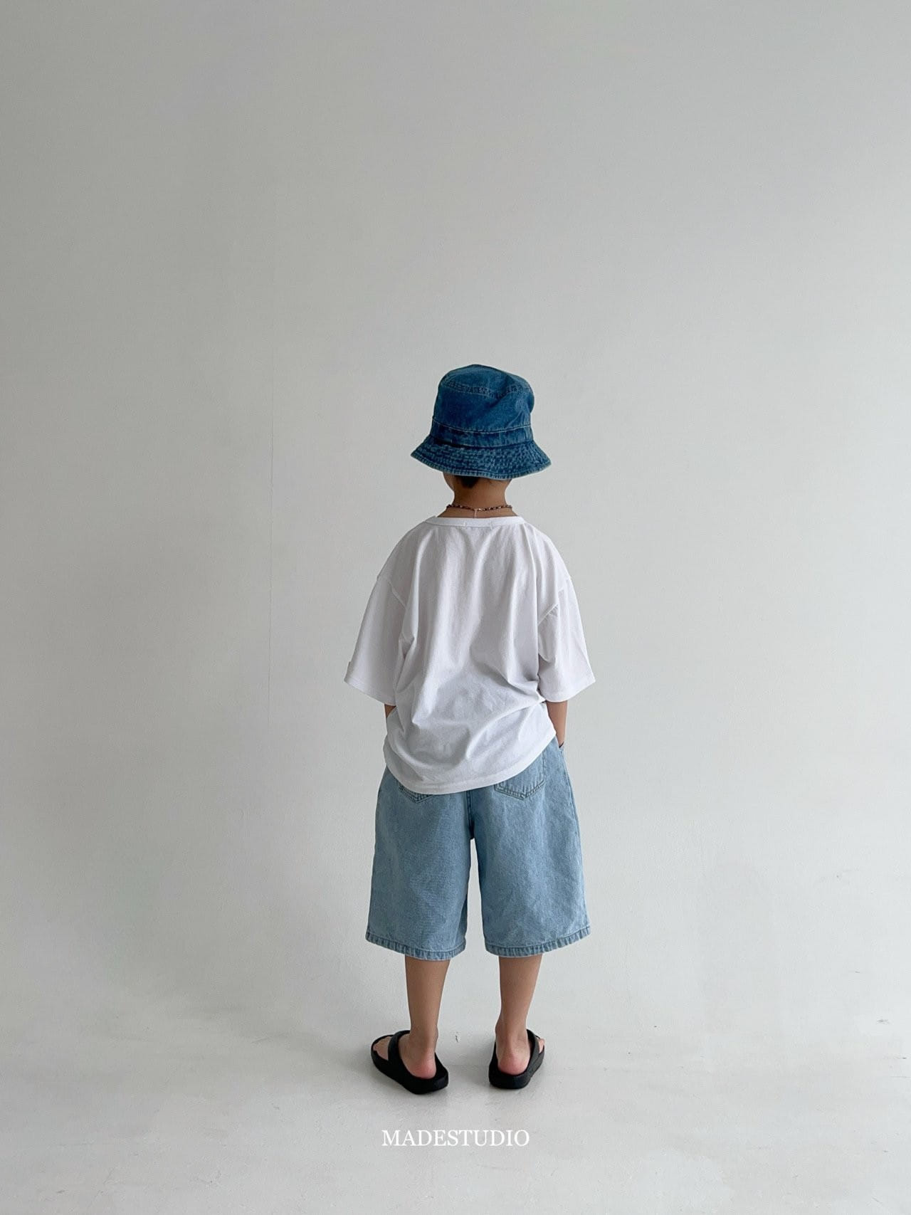 Made Studio - Korean Children Fashion - #kidsshorts - Half Denim Pants - 5