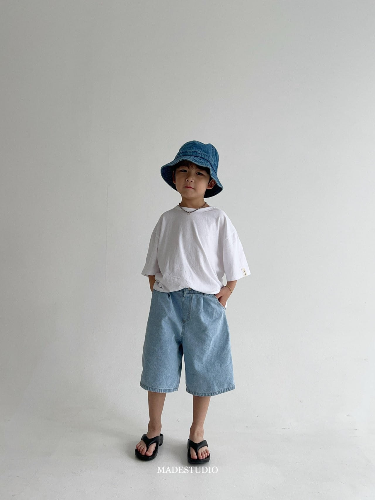 Made Studio - Korean Children Fashion - #kidsstore - Half Denim Pants - 6