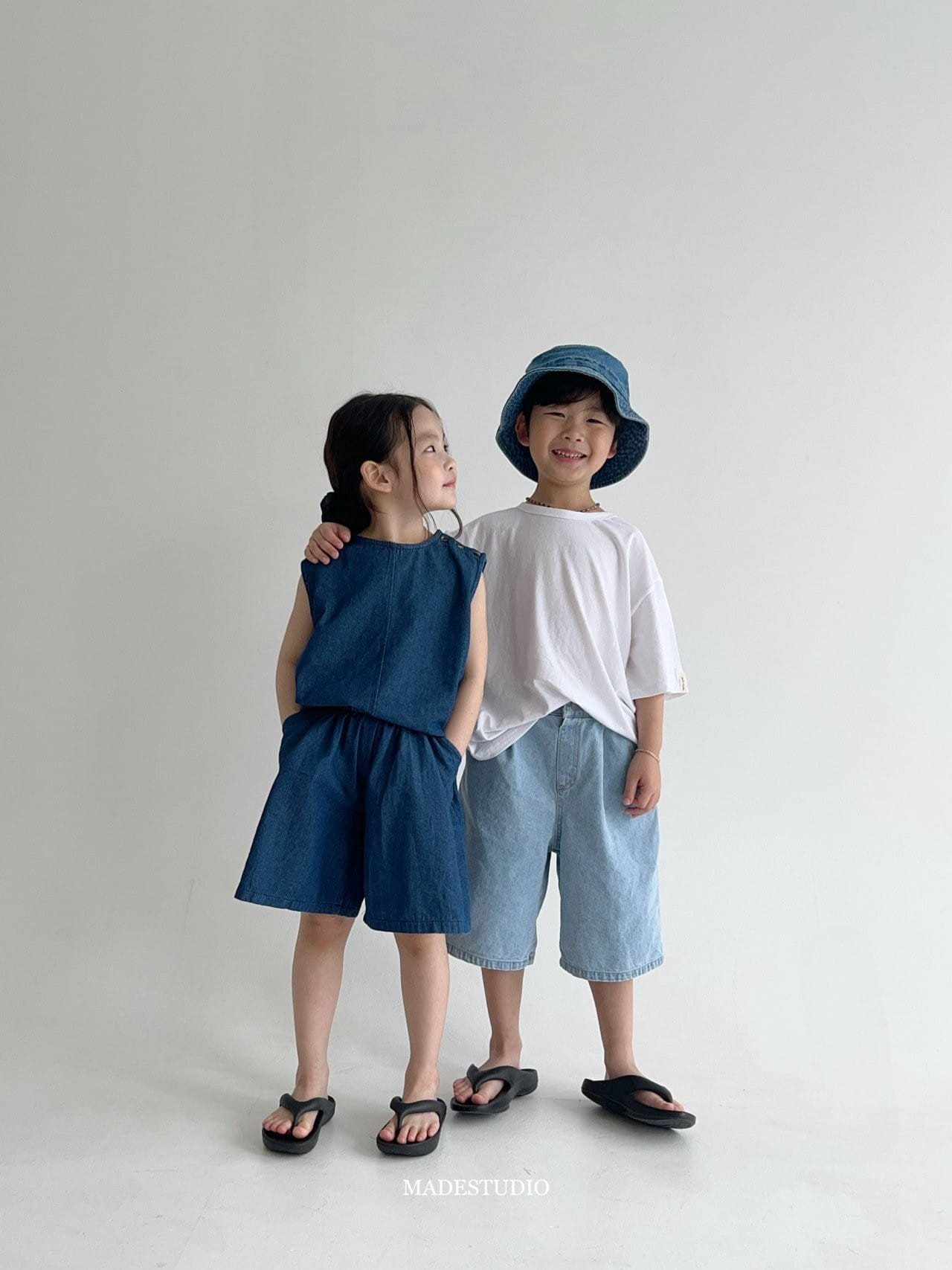 Made Studio - Korean Children Fashion - #littlefashionista - Half Denim Pants - 9