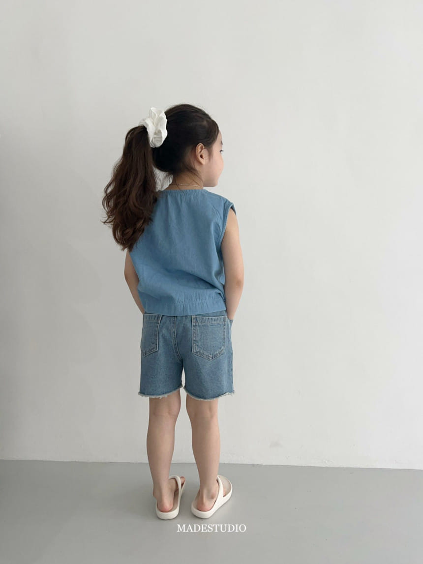 Made Studio - Korean Children Fashion - #littlefashionista - Denim Sleeveless Top - 7