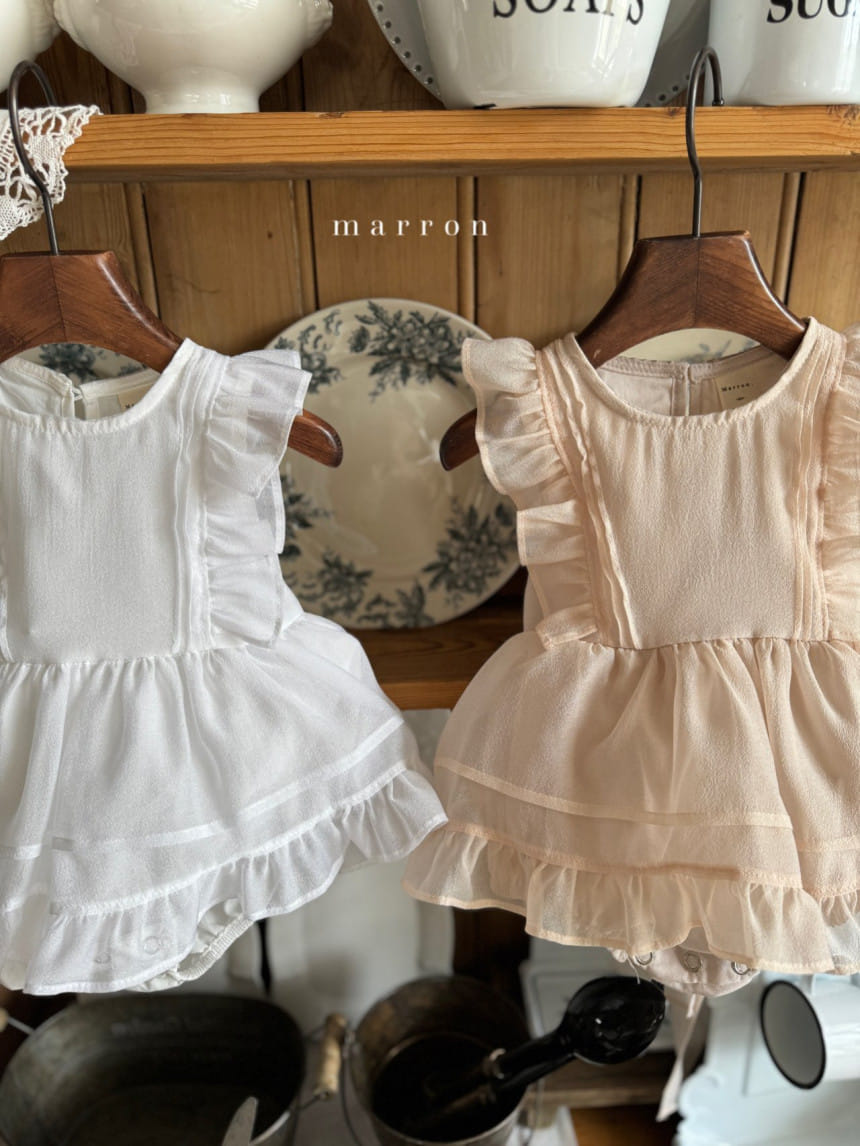 Marron Kid - Korean Baby Fashion - #babygirlfashion - Ribbon Body Suit - 4