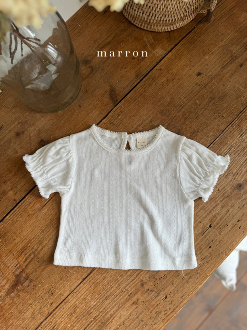Marron Kid - Korean Baby Fashion - #babyoutfit - Eyelet Tee - 9