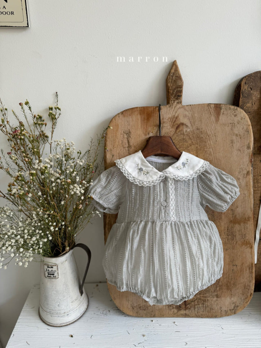 Marron Kid - Korean Baby Fashion - #onlinebabyboutique - Iris Embroidery Body Suit - 7