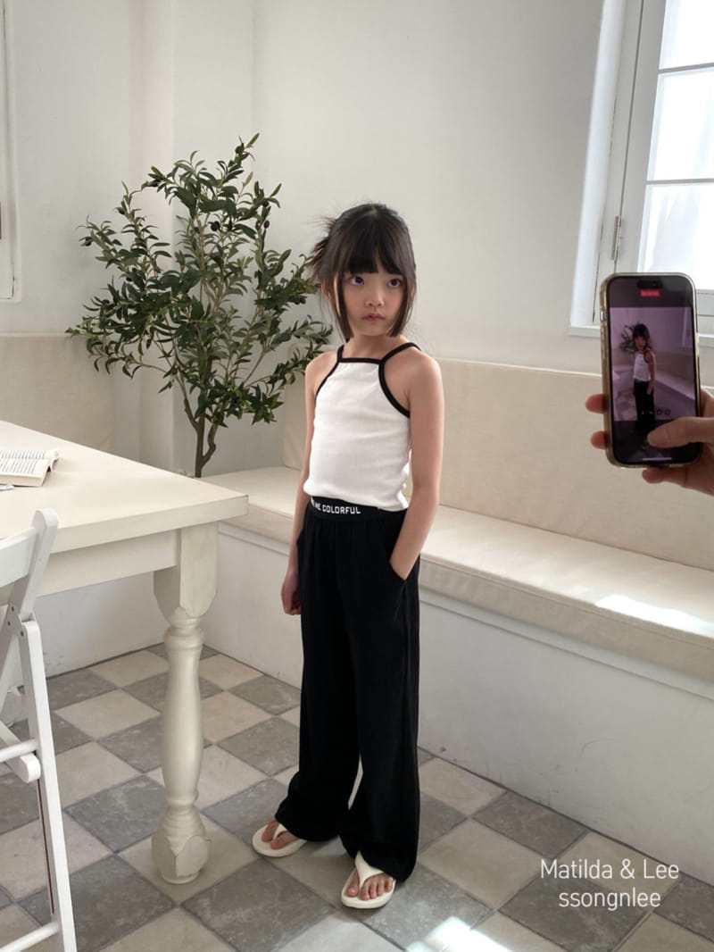 Matilda & Lee - Korean Children Fashion - #childofig - Halter Neck Rib Sleeveless Tee - 5