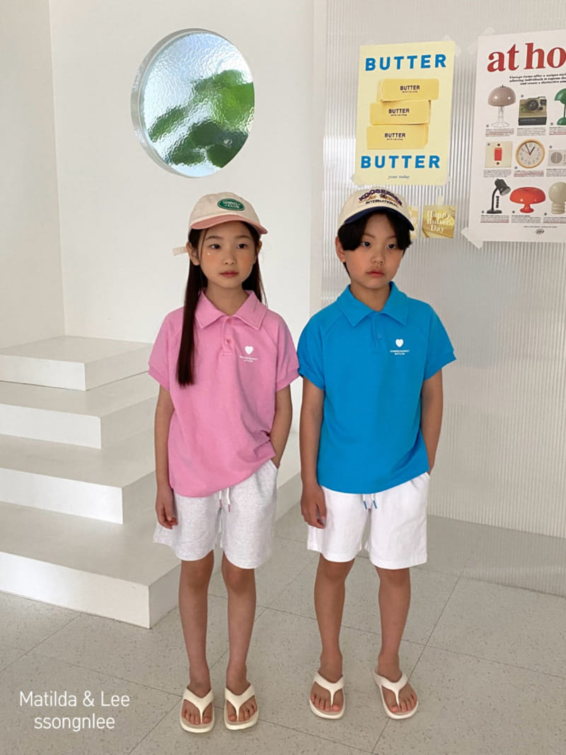Matilda & Lee - Korean Children Fashion - #childofig - Heart Collar Top Bottom Set - 5