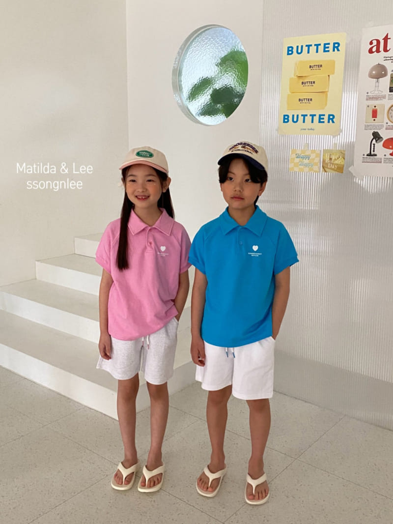 Matilda & Lee - Korean Children Fashion - #childrensboutique - Heart Collar Top Bottom Set - 6