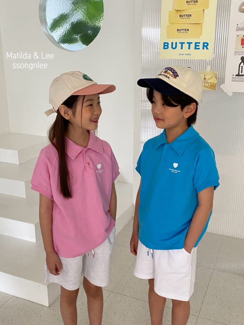 Matilda & Lee - Korean Children Fashion - #fashionkids - Heart Collar Top Bottom Set - 9