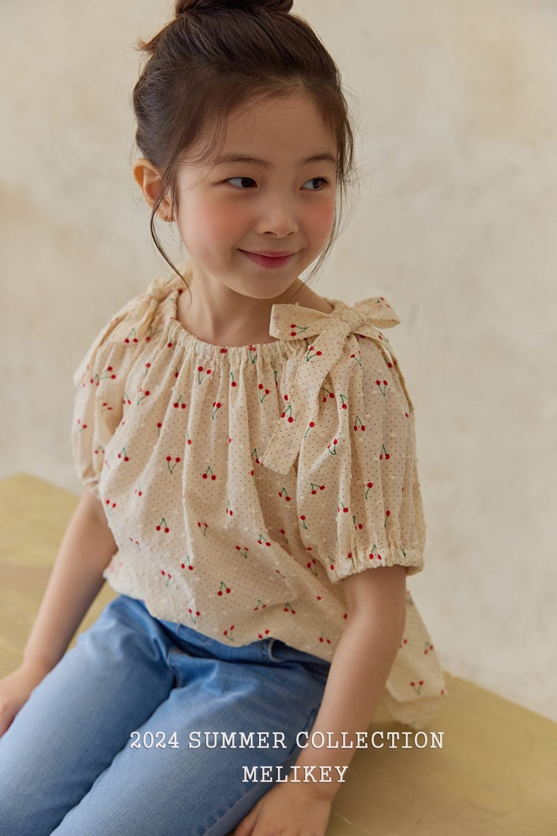 Melikey - Korean Children Fashion - #Kfashion4kids - Cherry Ribbon Blouse - 10