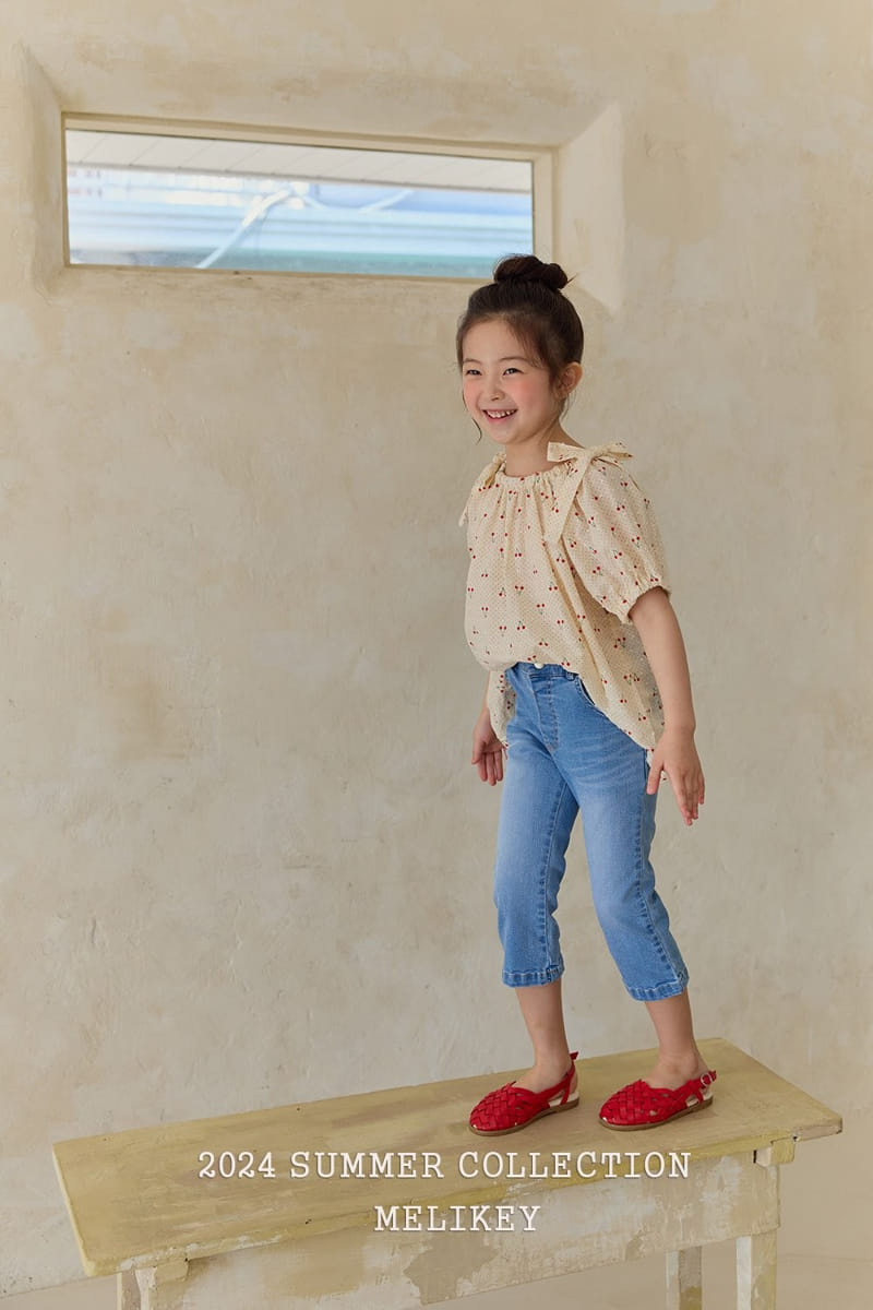 Melikey - Korean Children Fashion - #childofig - Cherry Ribbon Blouse - 2