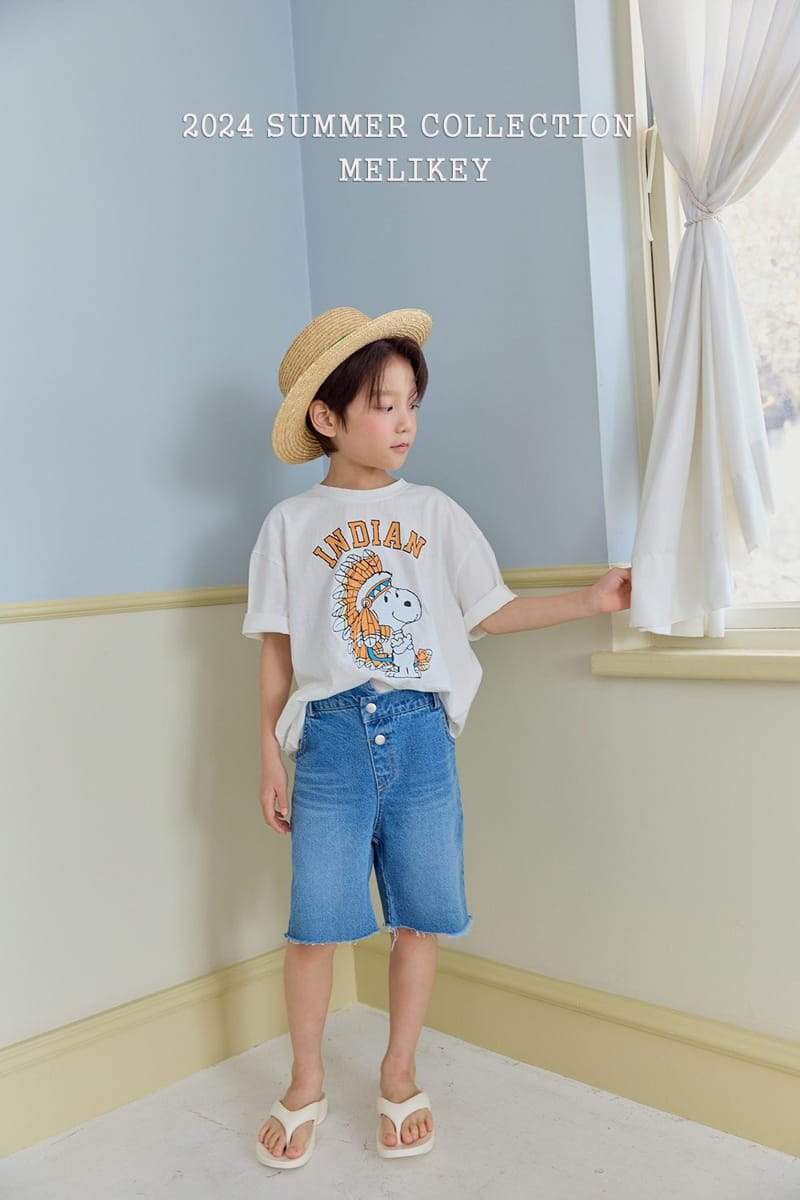 Melikey - Korean Children Fashion - #childofig - Unbalance Denim Shorts - 4