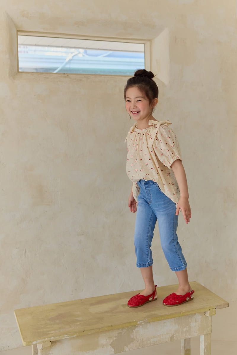 Melikey - Korean Children Fashion - #childrensboutique - Cherry Ribbon Blouse - 3