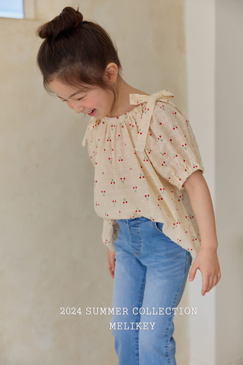 Melikey - Korean Children Fashion - #childrensboutique - Cherry Ribbon Blouse - 4