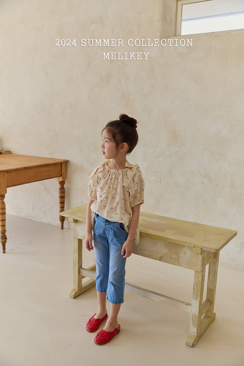 Melikey - Korean Children Fashion - #kidsstore - Cherry Ribbon Blouse - 8