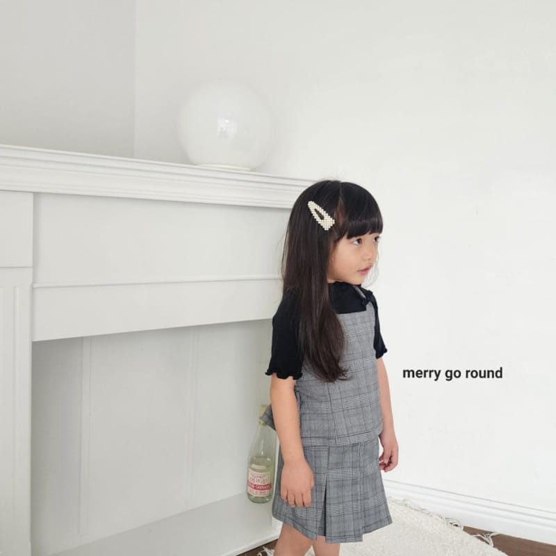 Merry Go Round - Korean Children Fashion - #Kfashion4kids - Check Ribbon Top Bottom Set - 8
