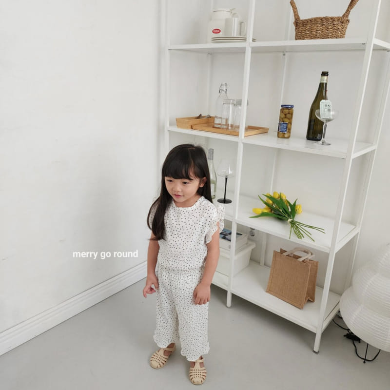 Merry Go Round - Korean Children Fashion - #Kfashion4kids - Coco Frill Top Bottom Set - 9