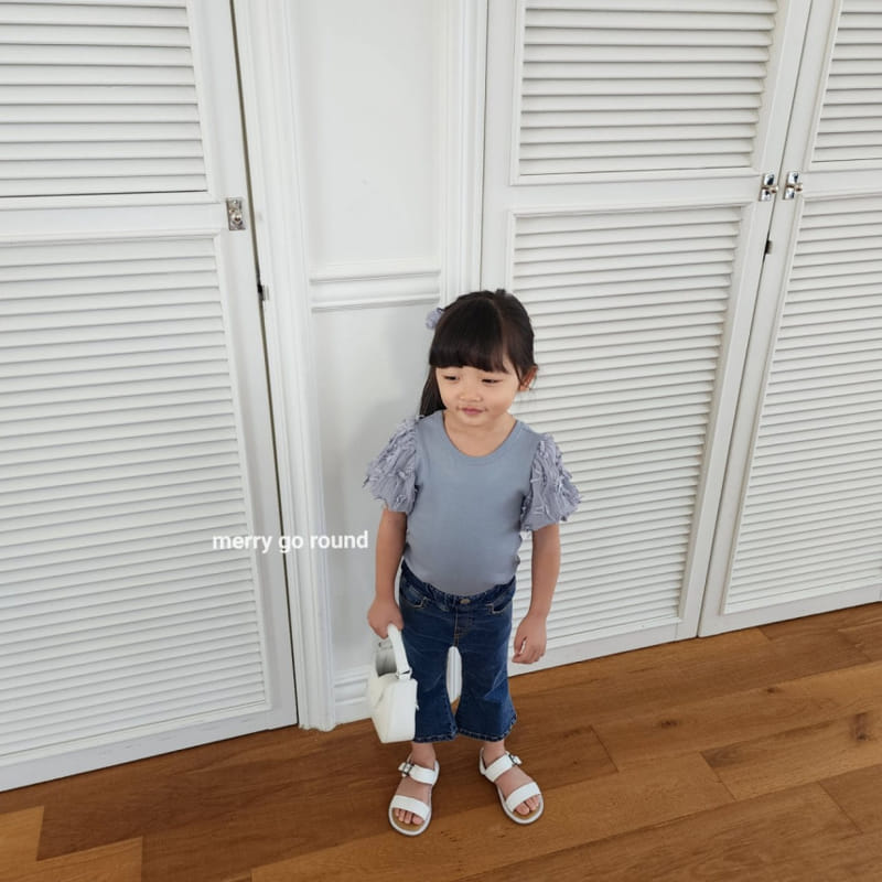 Merry Go Round - Korean Children Fashion - #kidzfashiontrend - Ribbon Puff Tee - 4