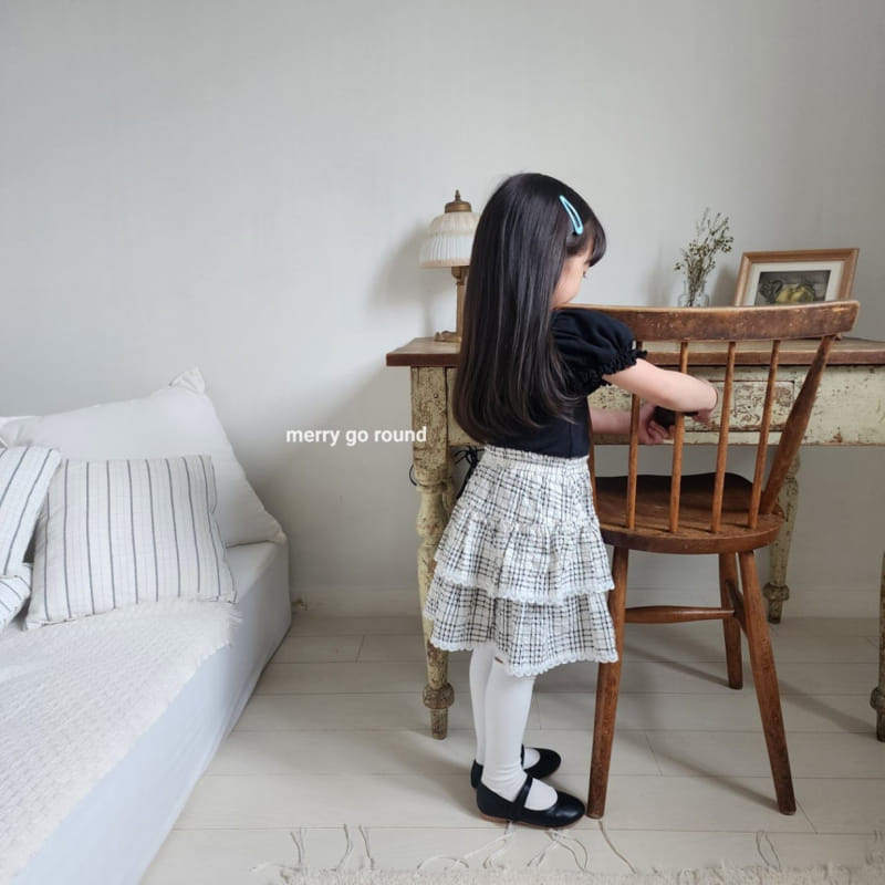 Merry Go Round - Korean Children Fashion - #discoveringself - Check Lace Skirt - 7