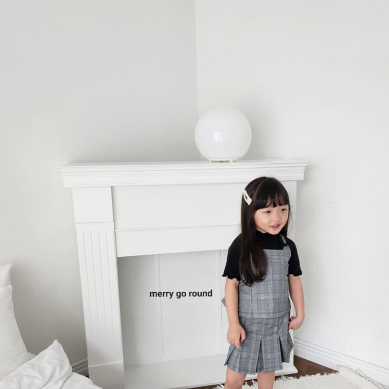 Merry Go Round - Korean Children Fashion - #discoveringself - Check Ribbon Top Bottom Set - 3