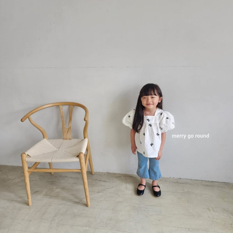 Merry Go Round - Korean Children Fashion - #discoveringself - Ribbon Embroidery Blouse - 5