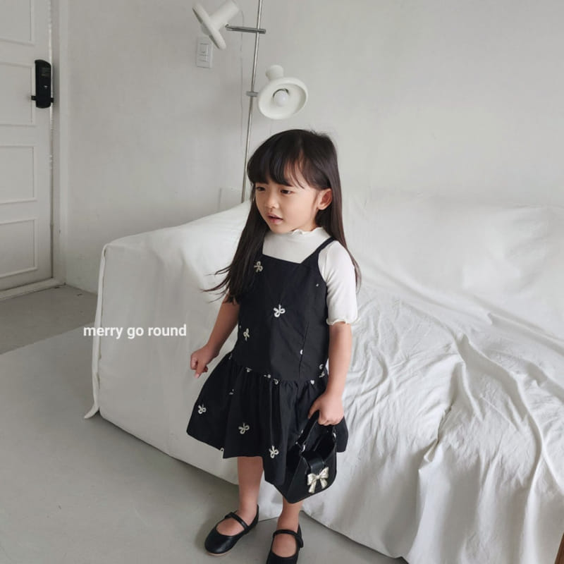 Merry Go Round - Korean Children Fashion - #fashionkids - Ribbon Embroidery One-Piece - 7