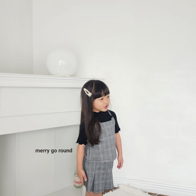 Merry Go Round - Korean Children Fashion - #kidsshorts - Check Ribbon Top Bottom Set - 5
