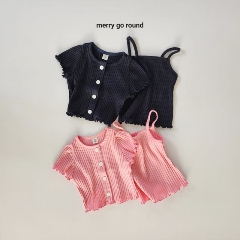 Merry Go Round - Korean Children Fashion - #kidsshorts - Rib Sleeveless Set - 2