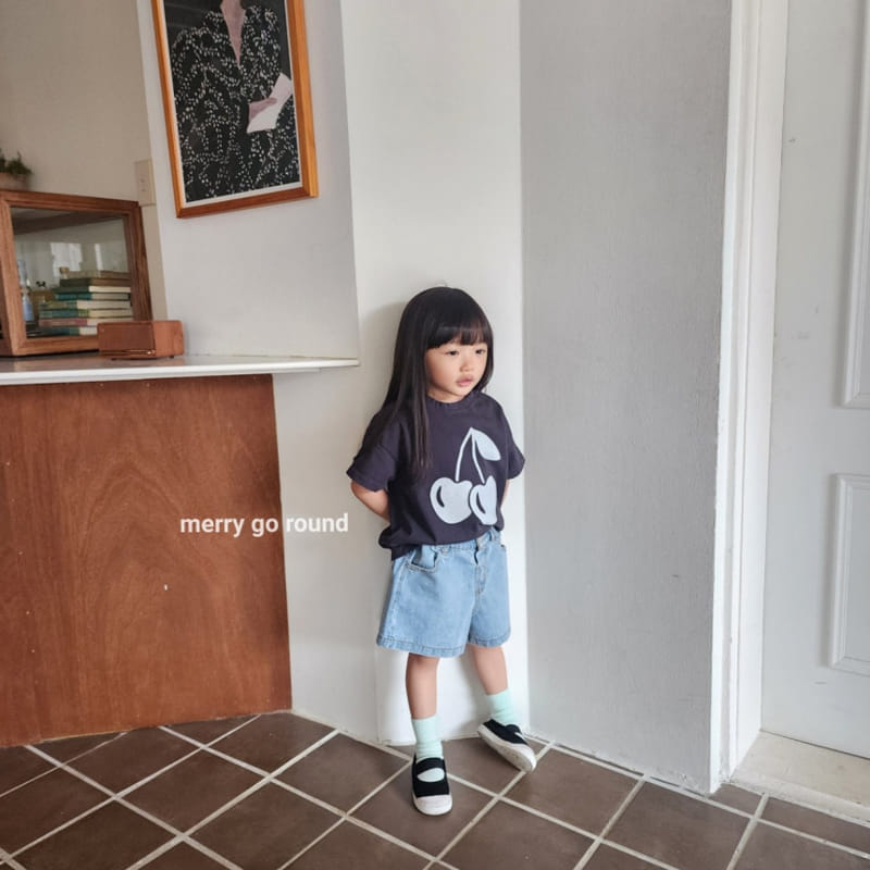 Merry Go Round - Korean Children Fashion - #kidsshorts - Cherry Tee - 10
