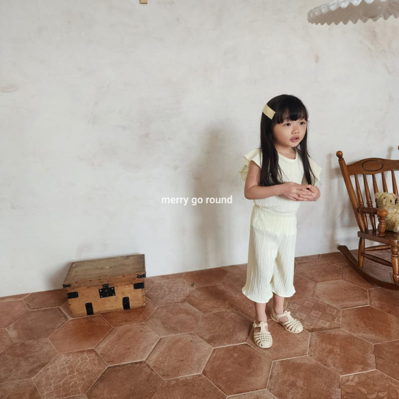 Merry Go Round - Korean Children Fashion - #kidsstore - Shine Pleats Top Bottom Set - 6