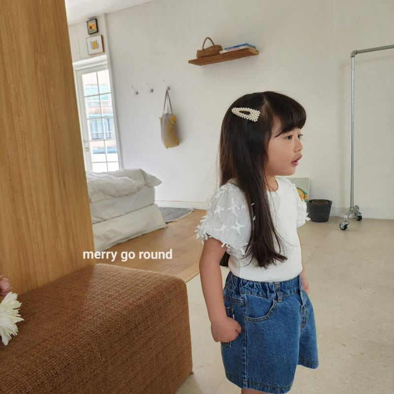 Merry Go Round - Korean Children Fashion - #kidzfashiontrend - Slit Dneim Shorts - 6