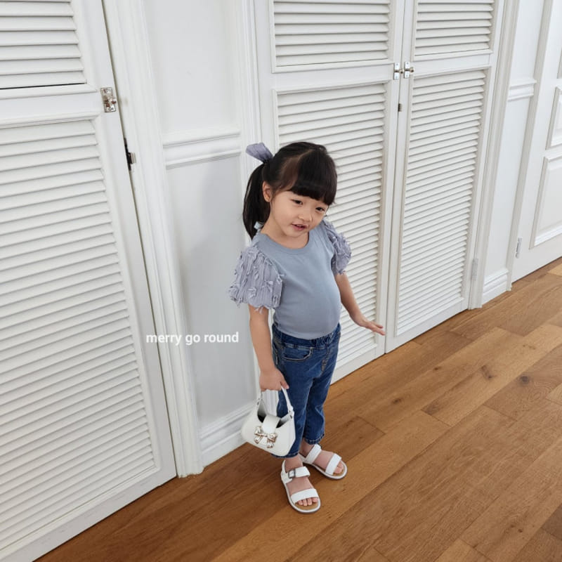 Merry Go Round - Korean Children Fashion - #kidzfashiontrend - Ribbon Puff Tee - 3