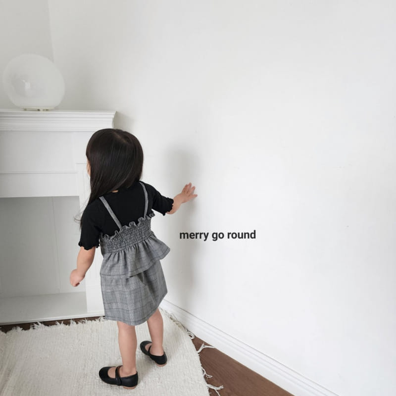 Merry Go Round - Korean Children Fashion - #littlefashionista - Check Ribbon Top Bottom Set - 9