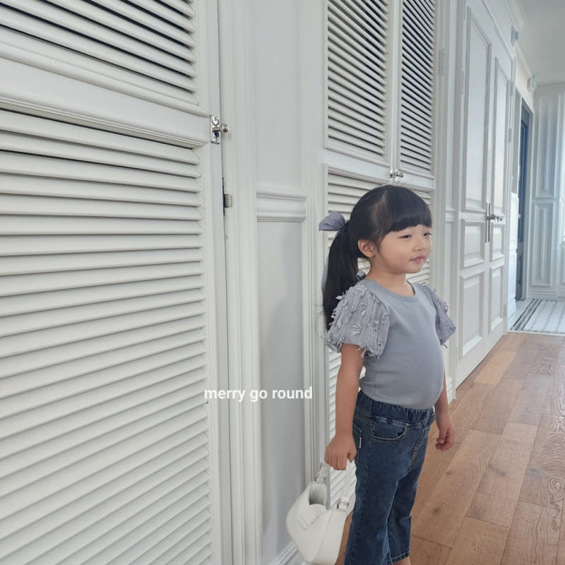 Merry Go Round - Korean Children Fashion - #littlefashionista - Ribbon Puff Tee - 5