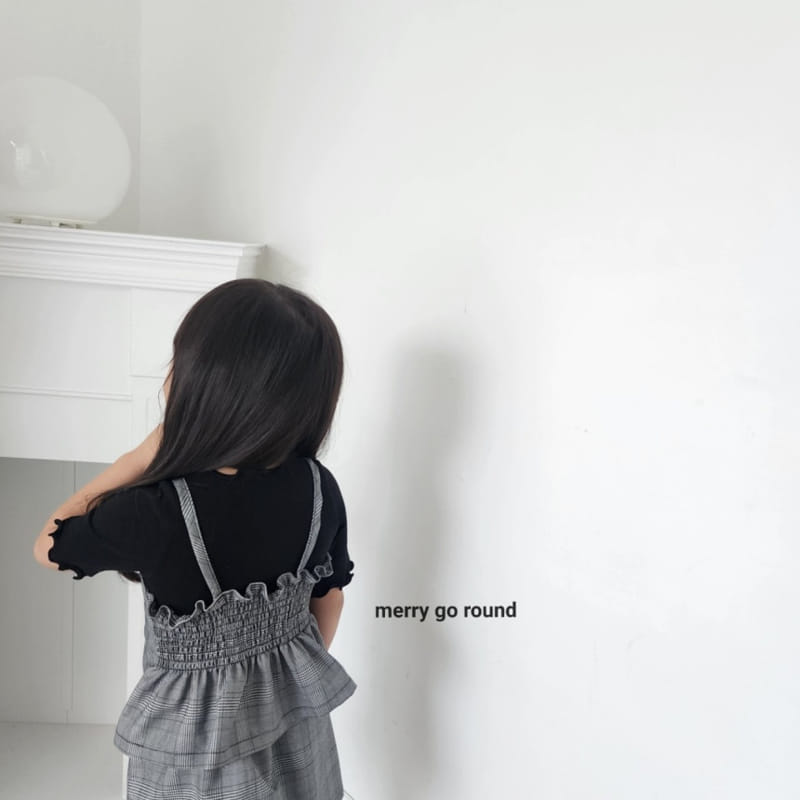 Merry Go Round - Korean Children Fashion - #magicofchildhood - Check Ribbon Top Bottom Set - 10