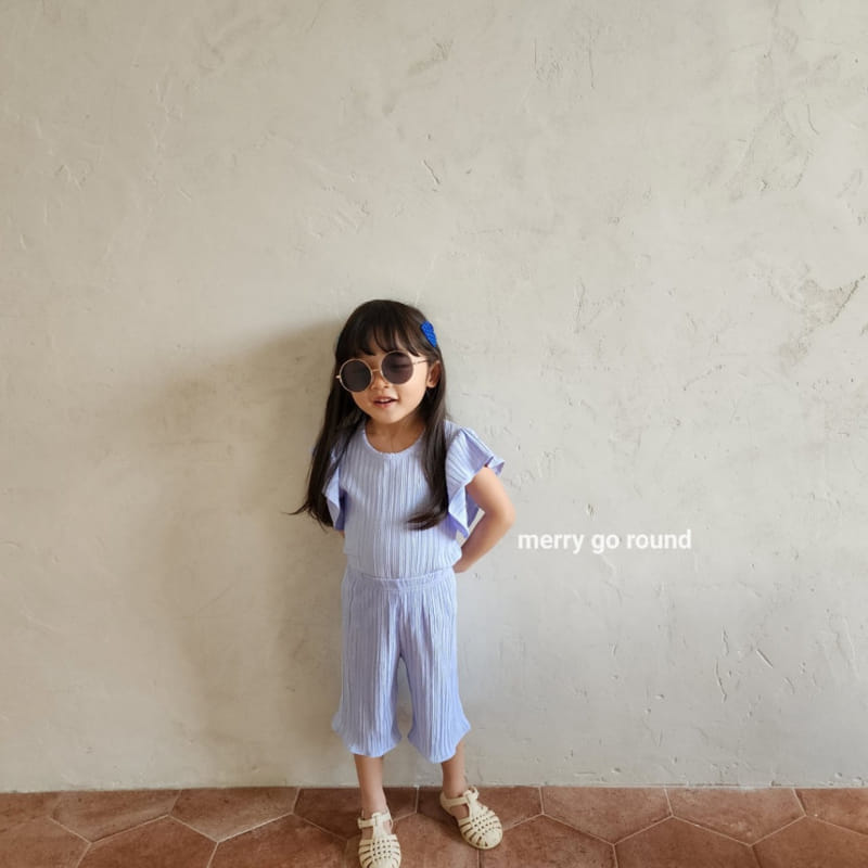 Merry Go Round - Korean Children Fashion - #magicofchildhood - Shine Pleats Top Bottom Set - 10