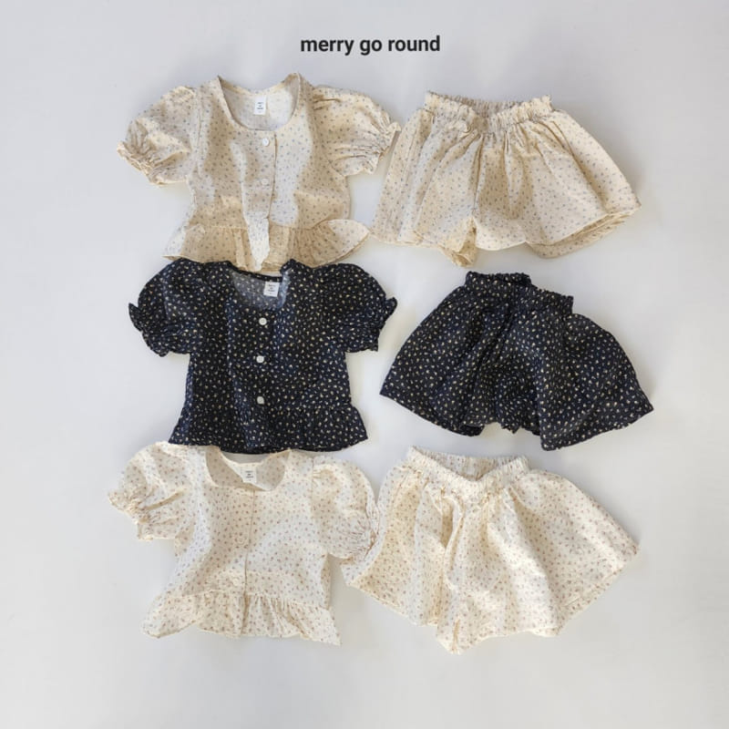 Merry Go Round - Korean Children Fashion - #minifashionista - Mini Rose Top Bottom Set - 2